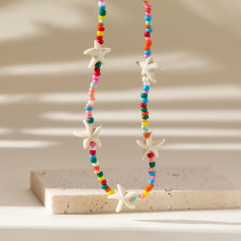 Copper Inlay Star Turquoise Necklace