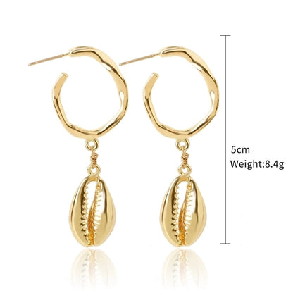 Fashion Shell Shell Inlaid Shell Artificial Pearls Women\'s Earrings 1 Pair
