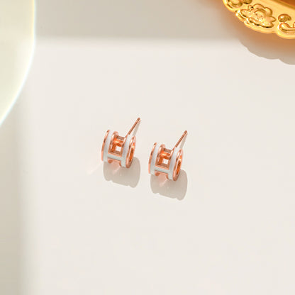 Korean Geometric Titanium Steel Stud Earrings
