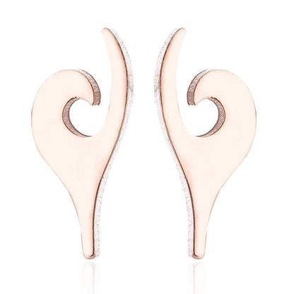 Minimalist Christmas Tree Heart Shape Elk Stainless Steel Plating Hollow Out Ear Studs 1 Pair