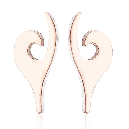 Minimalist Christmas Tree Heart Shape Elk Stainless Steel Plating Hollow Out Ear Studs 1 Pair