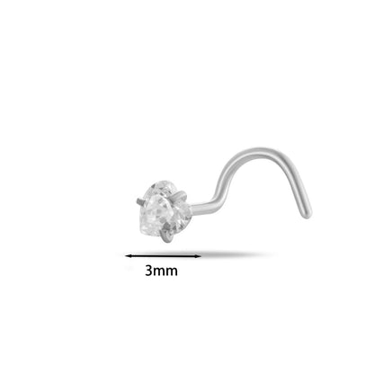 1 Piece Nose Rings & Studs Minimalist Classic Style Pentagram Round Heart Shape 316L Stainless Steel Nose Rings & Studs