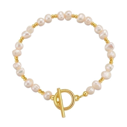 Vintage Style Geometric Freshwater Pearl Copper Plating 18k Gold Plated Bracelets