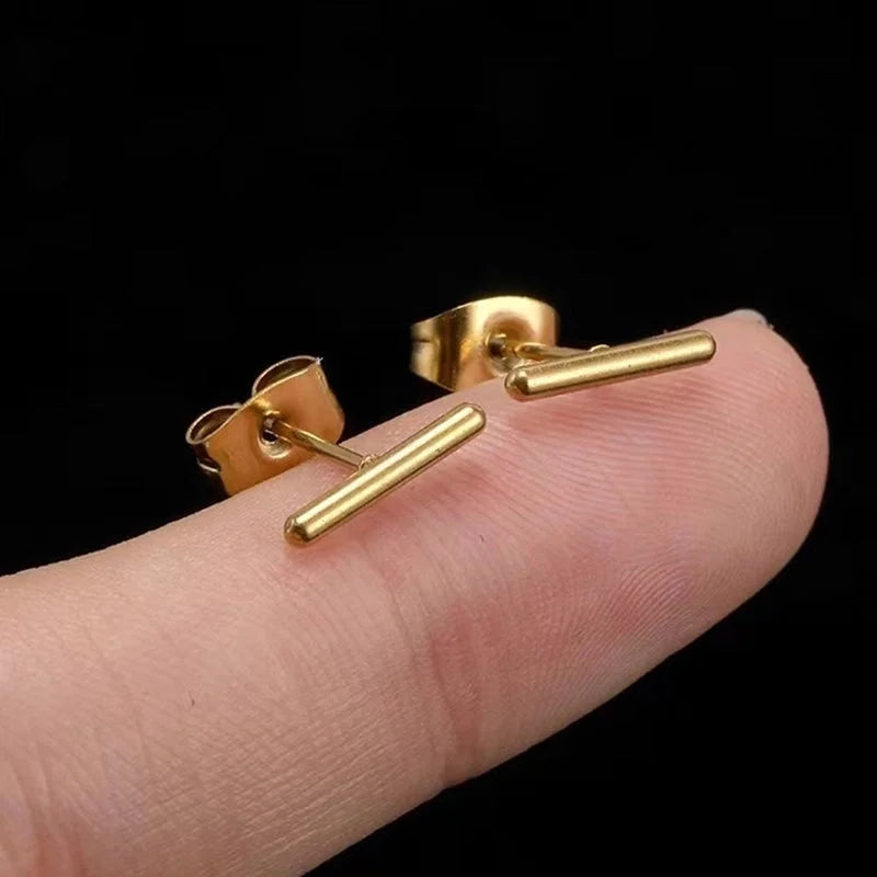 1 Pair Minimalist Pentagram Square Moon Inlay 304 Stainless Steel Pearl 18K Gold Plated Stainless Steel Earrings