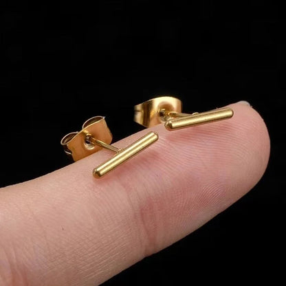 1 Pair Minimalist Pentagram Square Moon Inlay 304 Stainless Steel Pearl 18K Gold Plated Stainless Steel Earrings