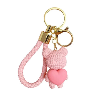 Creative Love Bear Key Chain Carrying Good Slaughter Running With Couple Doll Key Chain Pendant Bag Pendant