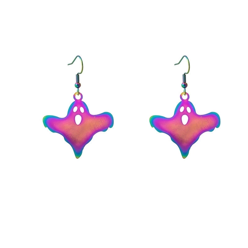 1 Pair Halloween Funny Bat Plating Copper K Gold Plated Drop Earrings