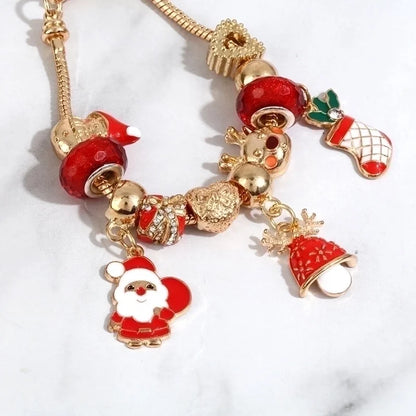 Minimalist Christmas Tree Santa Claus Snowflake Alloy Beaded Plating Women's Bracelets 1 Piece