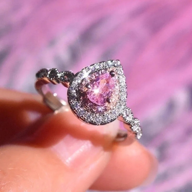 Minimalist Water Droplets Copper Artificial Gemstones Rings