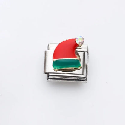 1 Piece 9*10mm 201 Stainless Steel Christmas Tree Santa Claus Christmas Socks Jewelry Accessories