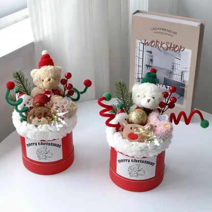 Christmas Cute Bear Artificial Flowers
