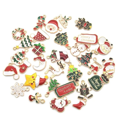 1 Piece Alloy Christmas Tree Santa Claus Christmas Socks Pendant Jewelry Accessories