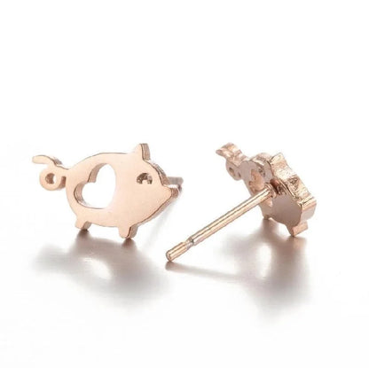 1 Pair Minimalist Animal 304 Stainless Steel 18K Gold Plated Ear Studs