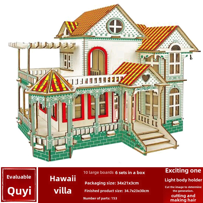 Stall Supply Children's Wooden 3D Puzzle Adult Puzzle Christmas Building Handmade Educational Model Toy