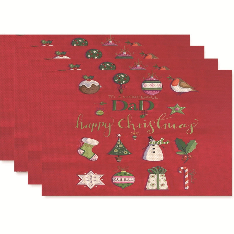Christmas Nordic Style Christmas Tree Bow Knot Snowflake Linen Cotton And Linen Placemat