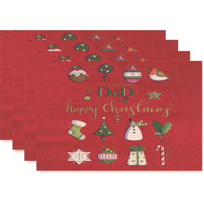 Christmas Nordic Style Christmas Tree Bow Knot Snowflake Linen Cotton And Linen Placemat