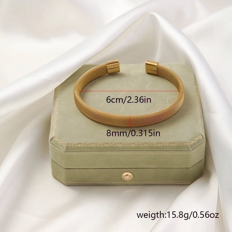 Casual Minimalist Solid Color Titanium Steel Bangle In Bulk