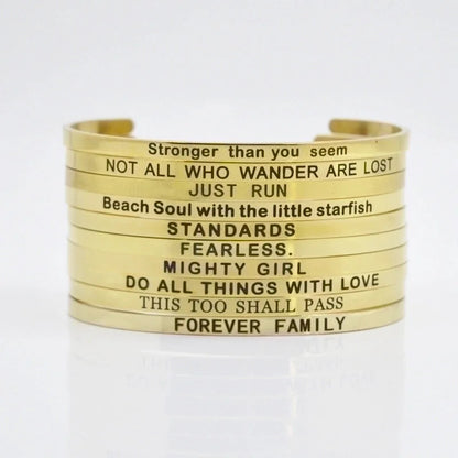 Minimalist Letter Stainless Steel Bangle