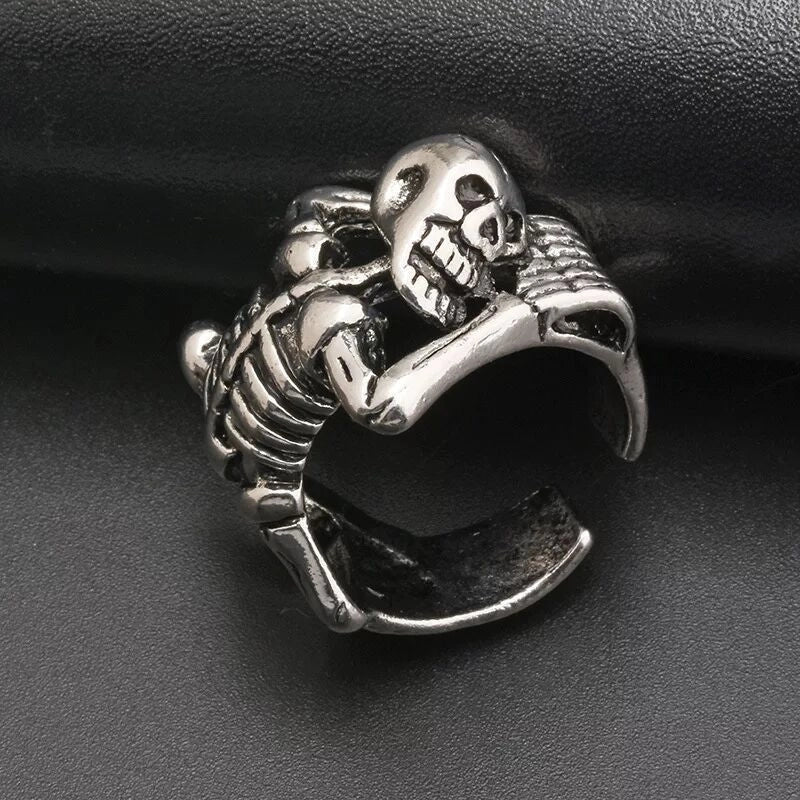 Retro Skull Alloy Plating Halloween Unisex Open Rings