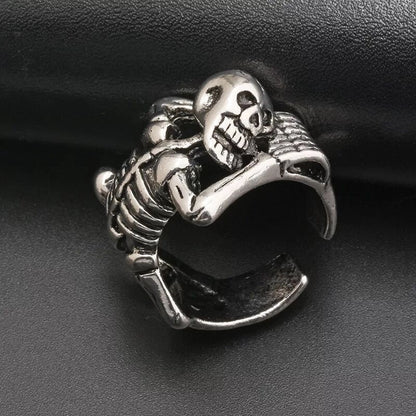 Retro Skull Alloy Plating Halloween Unisex Open Rings