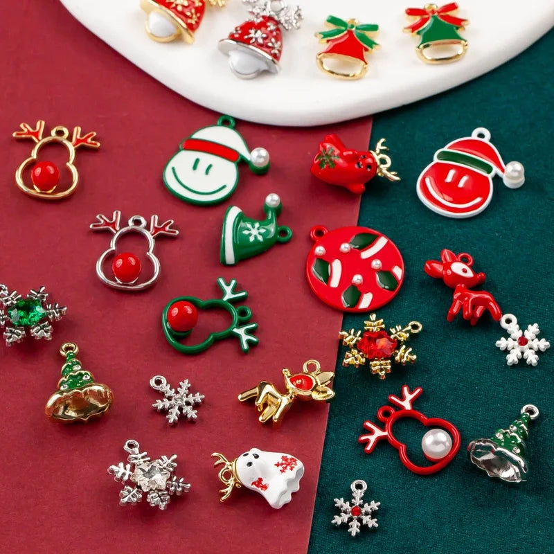 10 PCS/Package Alloy Bow Knot Bell Snowflake Pendant Jewelry Accessories