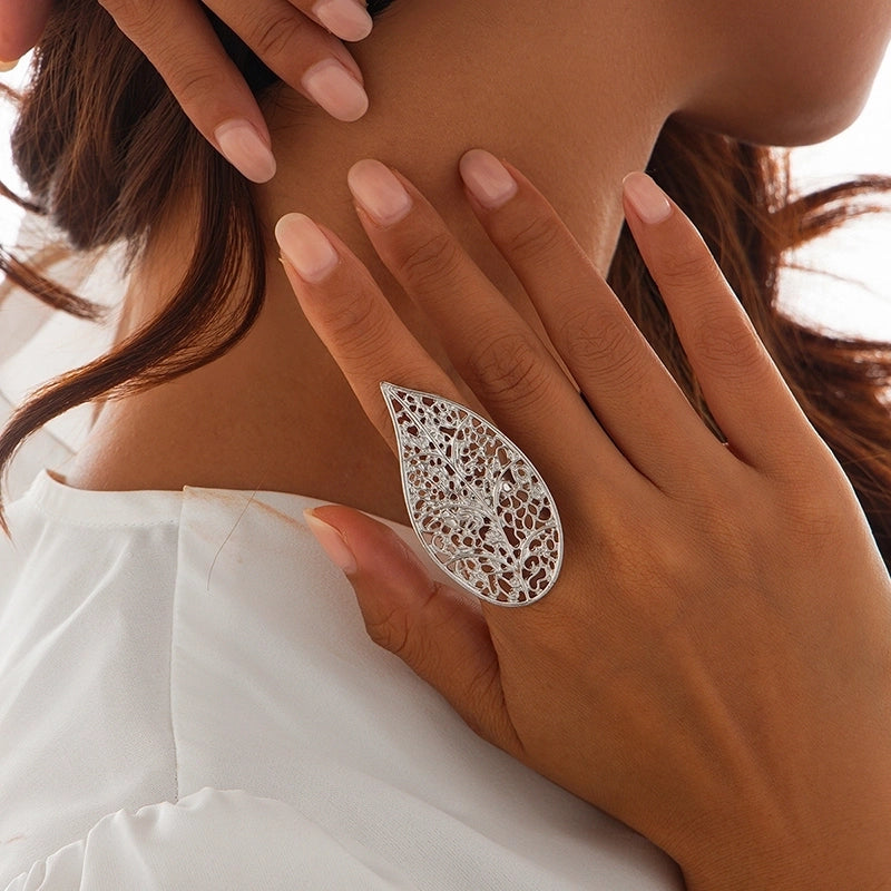 Casual Solid Color Streetwear Geometric Imitation Pearl Alloy Women's Rings