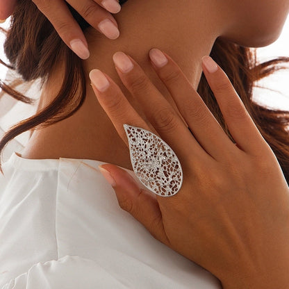 Casual Solid Color Streetwear Geometric Imitation Pearl Alloy Women's Rings