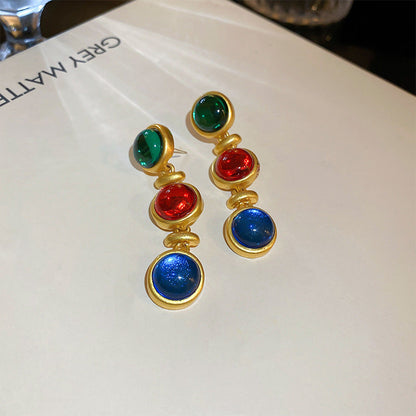 Artsy Geometric Copper Drop Earrings