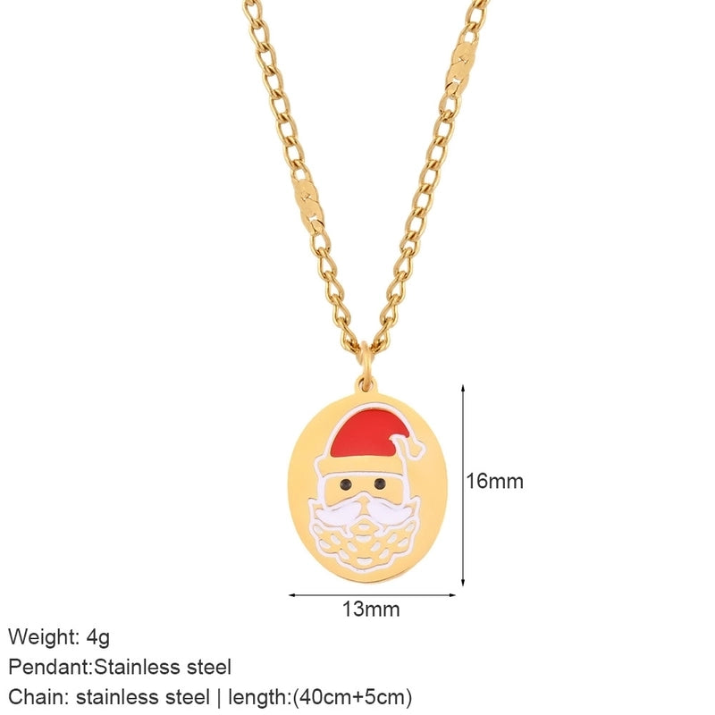 Nordic Style Classic Style Gingerbread Moon 316L Stainless Steel Plating Pendant Necklace