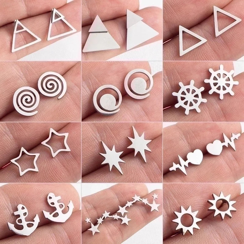 Cartoon Style Stainless Steel No Inlaid Earrings Ear Studs