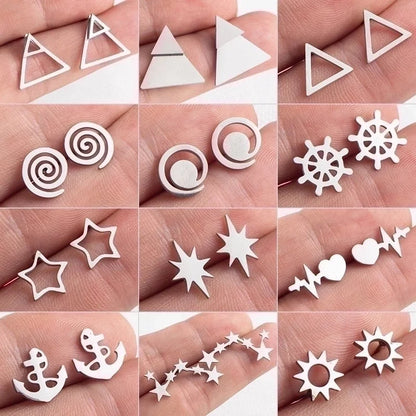 Cartoon Style Stainless Steel No Inlaid Earrings Ear Studs