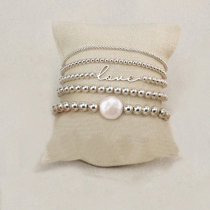 Freshwater Pearl Copper Ethnic Style Bohemian Beaded Plating Love Bracelets