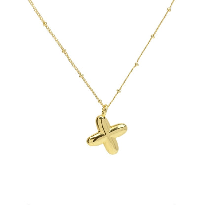 Copper Brass Minimalist Letter Pendant Necklace