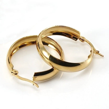 1 Pair Fashion Round Plating 304 Stainless Steel 18K Gold Plated Stainless Steel Earrings