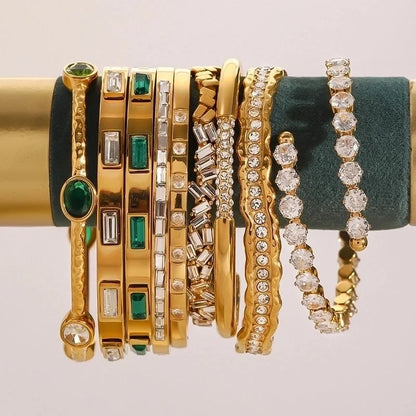 Elegant Geometric Stainless Steel Bangle In Bulk