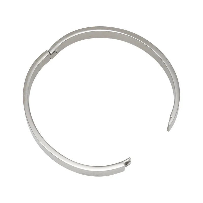 Minimalist Solid Color Stainless Steel Gold Plated Bangle In Bulk