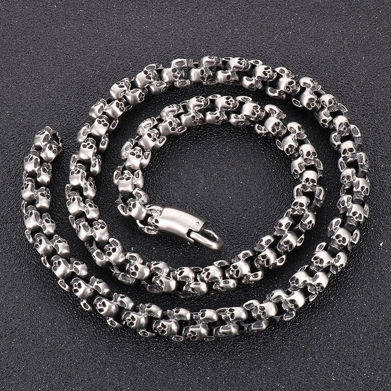 Punk Skull Titanium Steel Plating Halloween Men's Necklace