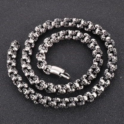 Punk Skull Titanium Steel Plating Halloween Men's Necklace