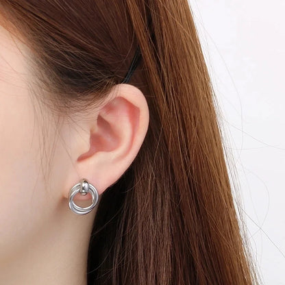 1 Pair Vintage Style Geometric Plating 304 Stainless Steel 18K Gold Plated Ear Studs