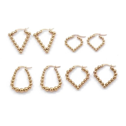 1 Pair Elegant Sweet Commute Heart Shape Plating Stainless Steel 18K Gold Plated Earrings