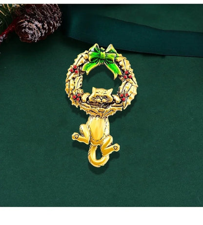 Vintage Style Pin Santa Claus Elk Alloy Unisex Brooches