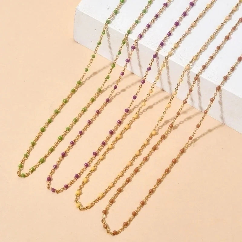 Minimalist Printing Stainless Steel Alloy Plating Gold Plated Necklace