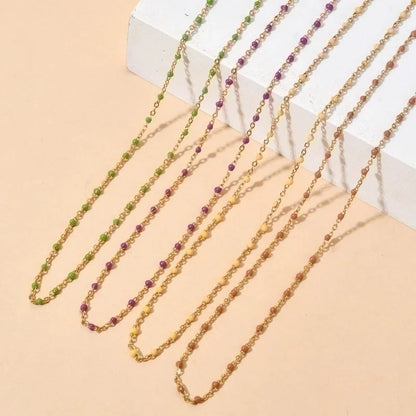 Minimalist Printing Stainless Steel Alloy Plating Gold Plated Necklace