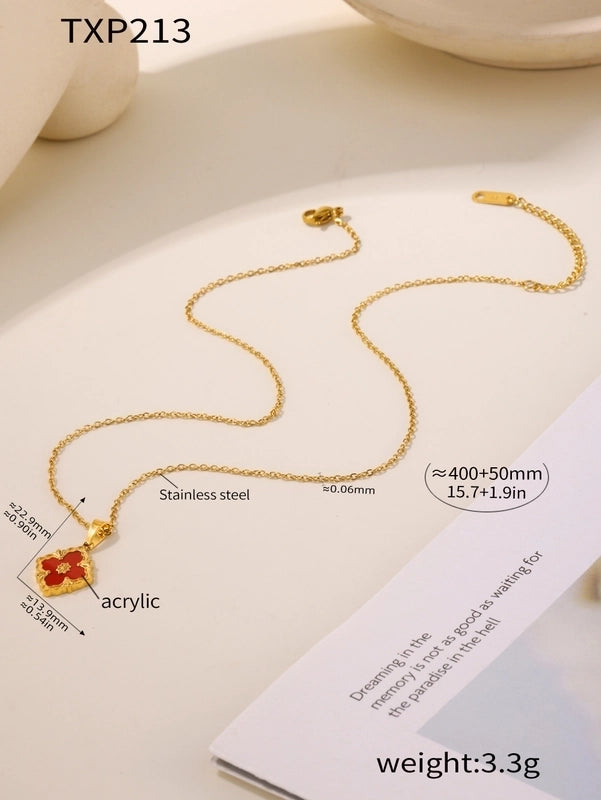 Elegant Square 304 Stainless Steel Shell 18K Gold Plated Plating Jewelry Set