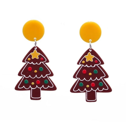 Fashion Christmas Tree Acrylic No Inlaid Earrings