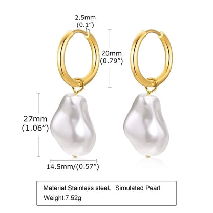 1 Pair Retro Geometric 201 Stainless Steel Gold Plated Drop Earrings