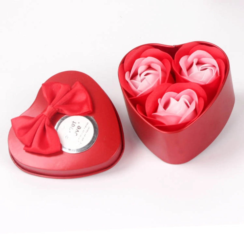 Christmas Valentine'S Day Romantic Heart Shape Iron Date Festival Soap Flower