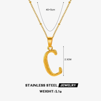 Minimalist Cool Style Letter 304 Stainless Steel 18K Gold Plated Plating Pendant Necklace