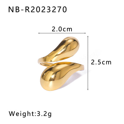 Open Ring IG Style Star Shell Textured Star Geometric Stainless Steel Electroplating Rings