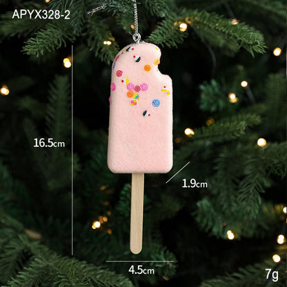 Christmas Cute Ice Cream Mushroom Foam Holiday Party Hanging Ornaments Decorations Hanging Ornaments